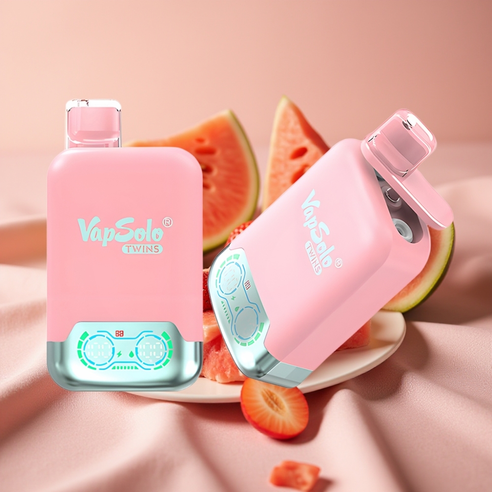 Vapsolo Twins 20000 Puffs Wegwerf-Vape Erdbeer-Eis & Mango-Pfirsich-Wassermelone Typ-C 40ml 20mg/50mg