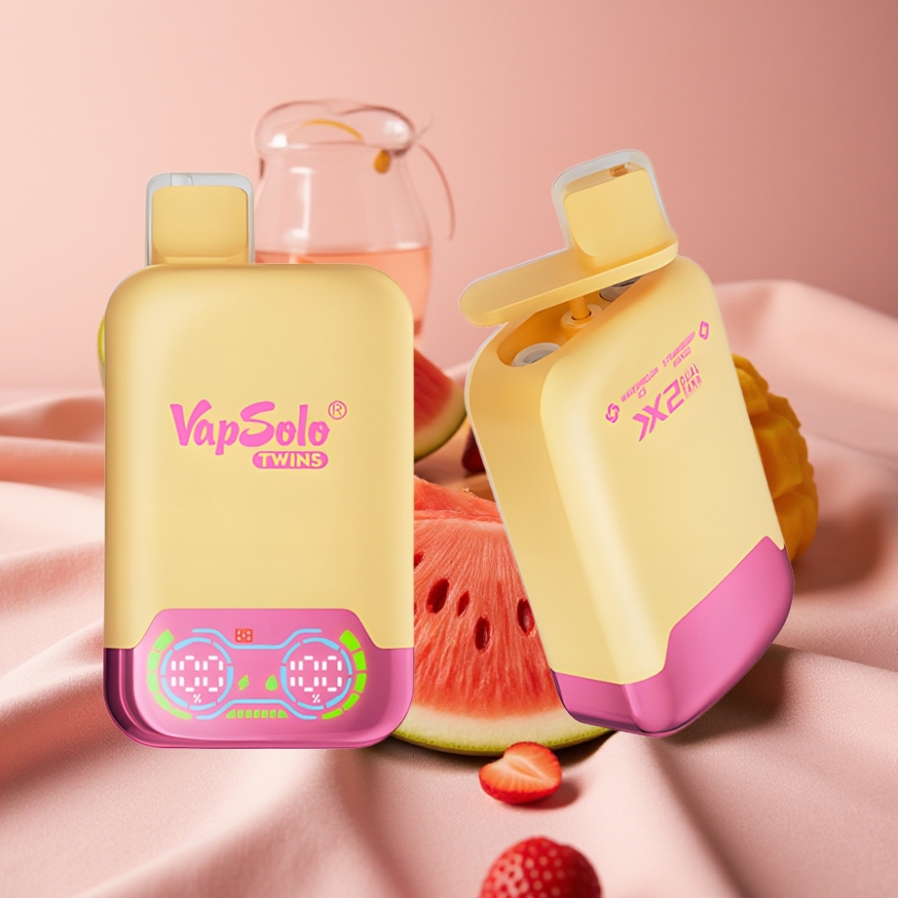 Vapsolo Twins 20000 Puffs Wegwerf-Vape Wassermelone Eis & Erdbeer Mango 40ml Typ-C