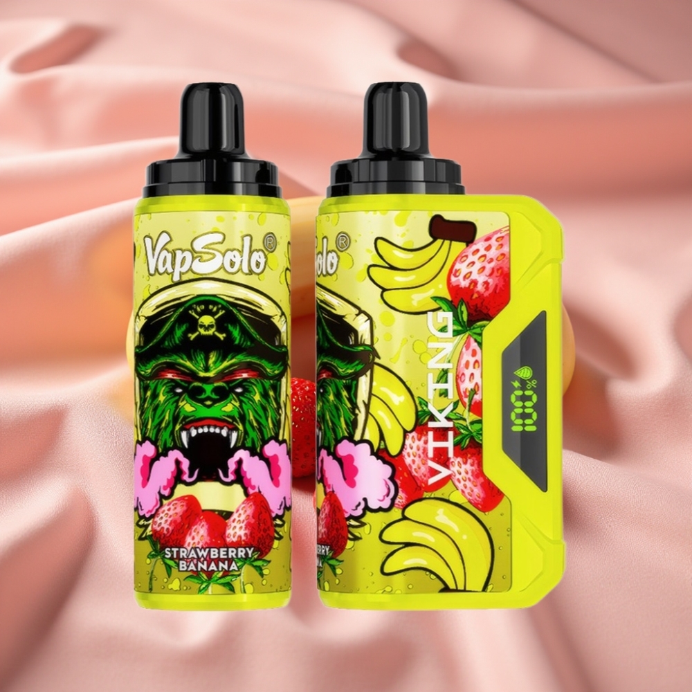 VapSolo VIKING 12000 Puffs 22ml Erdbeer-Banane Typ-C Display 20/50 mg/ml