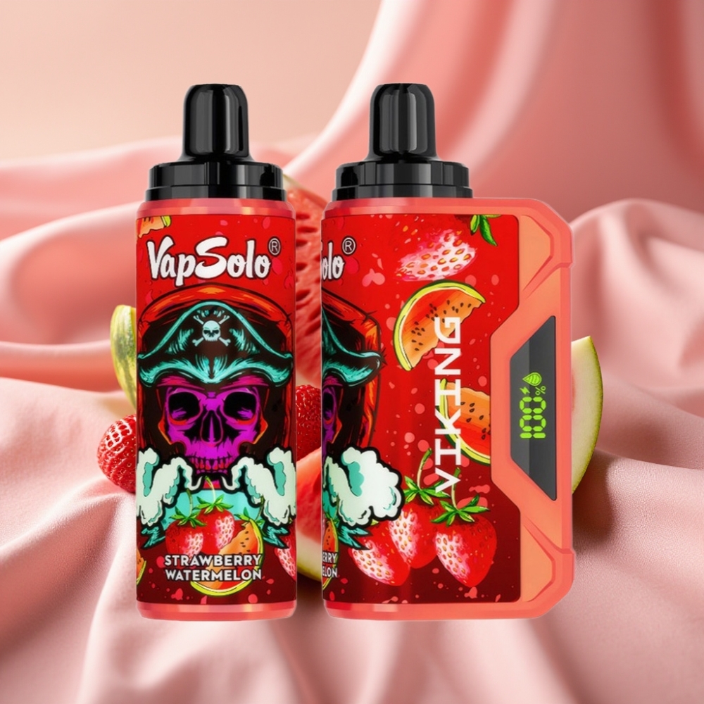 VapSolo VIKING 12000 Puffs Einweg-Vape Erdbeer-Wassermelone mit Typ-C & Display