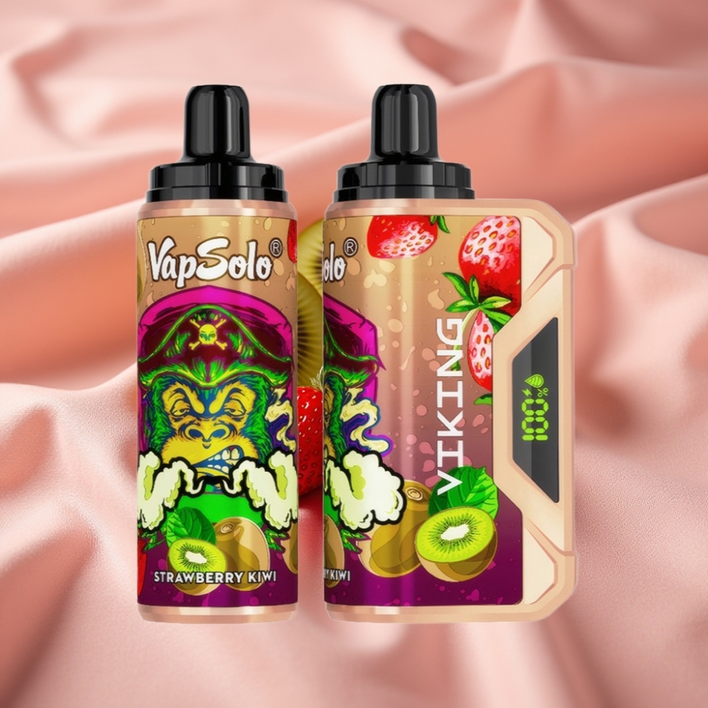 VapSolo VIKING 12000 Puffs Erdbeer-Kiwi Wegwerf-Vape mit 22ml Liquid & Typ-C-Ladung
