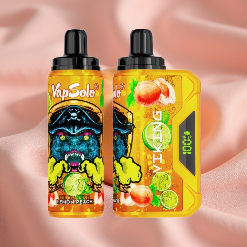 VapSolo VIKING 12000 Puffs Wegwerf-E-Zigarette Zitrone-Pfirsich 22ml Typ-C