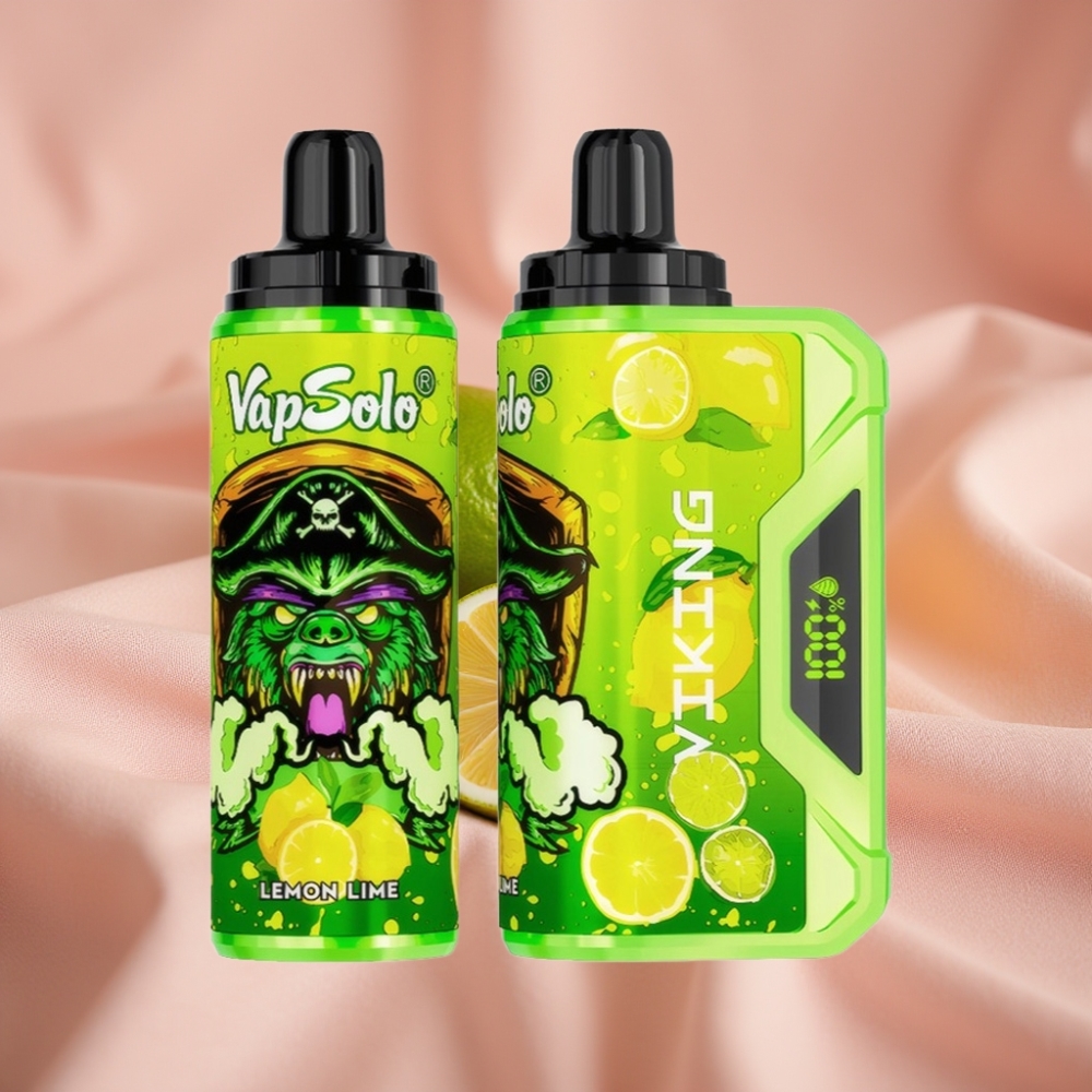 VapSolo VIKING 12000 Puffs Wegwerf-Vape Zitrone-Limette mit Typ-C & LED-Display