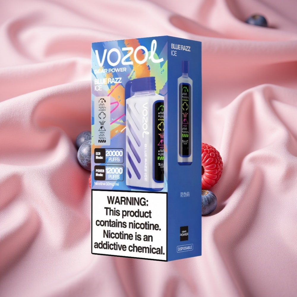 VOZOL Gear Power 20000 Puffs Blauer Himbeer-Eis Dual Mesh Coil 20mL 5%
