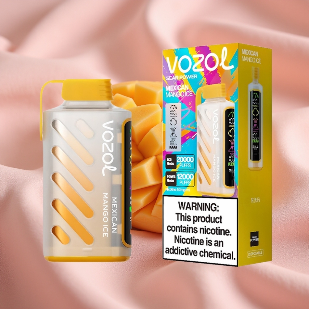 VOZOL Gear Power 20000 Puffs Mexikanisches Mango Eis Dual Mesh Coil Vollbildschirm