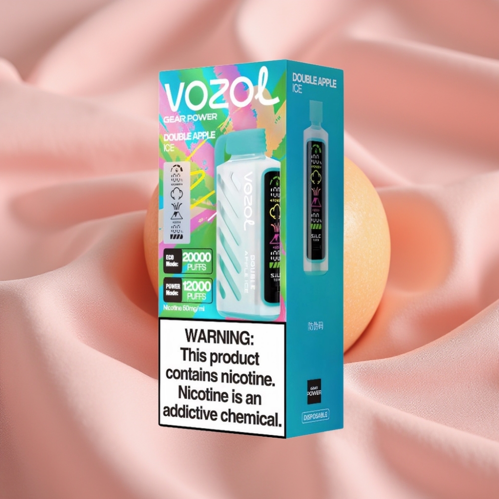 VOZOL Gear Power 20000 Züge Doppelapfel-Eis S.i.L.C. Tech Dual Mesh Coil 20mL 5%