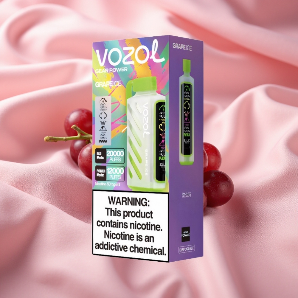 VOZOL Gear Power 20000 Züge Grape Ice S.i.L.C. Tech Dual Mesh Coil 20mL 5%