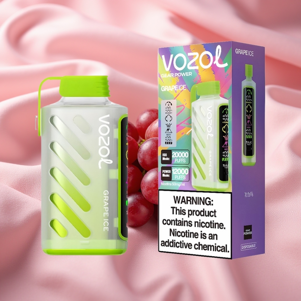 VOZOL Gear Power 20000 Züge Grape Ice S.i.L.C. Tech Dual Mesh Coil 20mL 5%