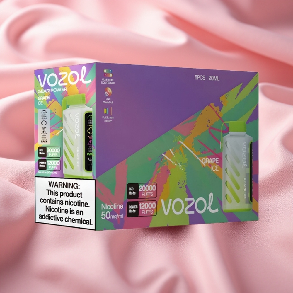 VOZOL Gear Power 20000 Züge Grape Ice S.i.L.C. Tech Dual Mesh Coil 20mL 5%