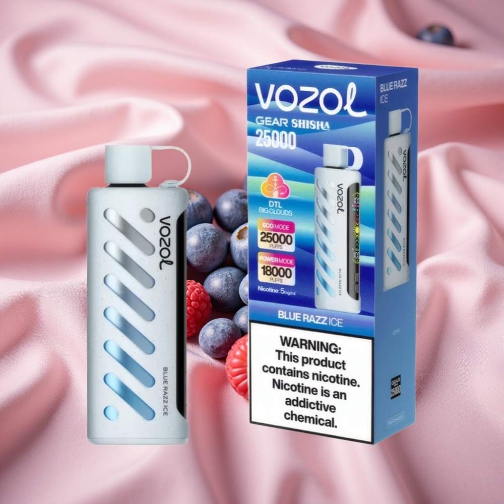 VOZOL Gear Shisha 25000 Puffs Dual Mesh S.i.L.C Tech 1000mAh 5mg/ml Blaubeer-Eis