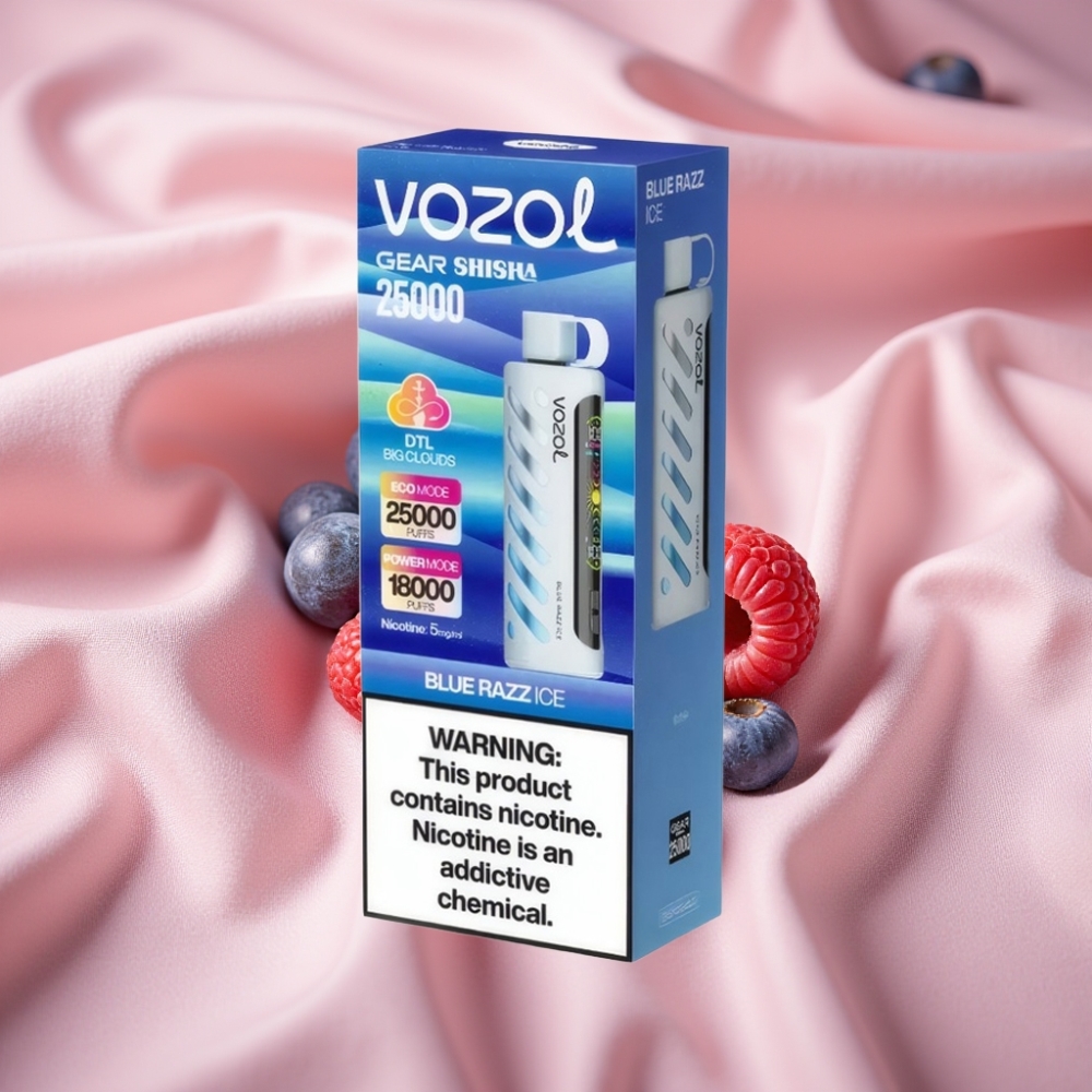 VOZOL Gear Shisha 25000 Puffs Dual Mesh S.i.L.C Tech 1000mAh 5mg/ml Blaubeer-Eis