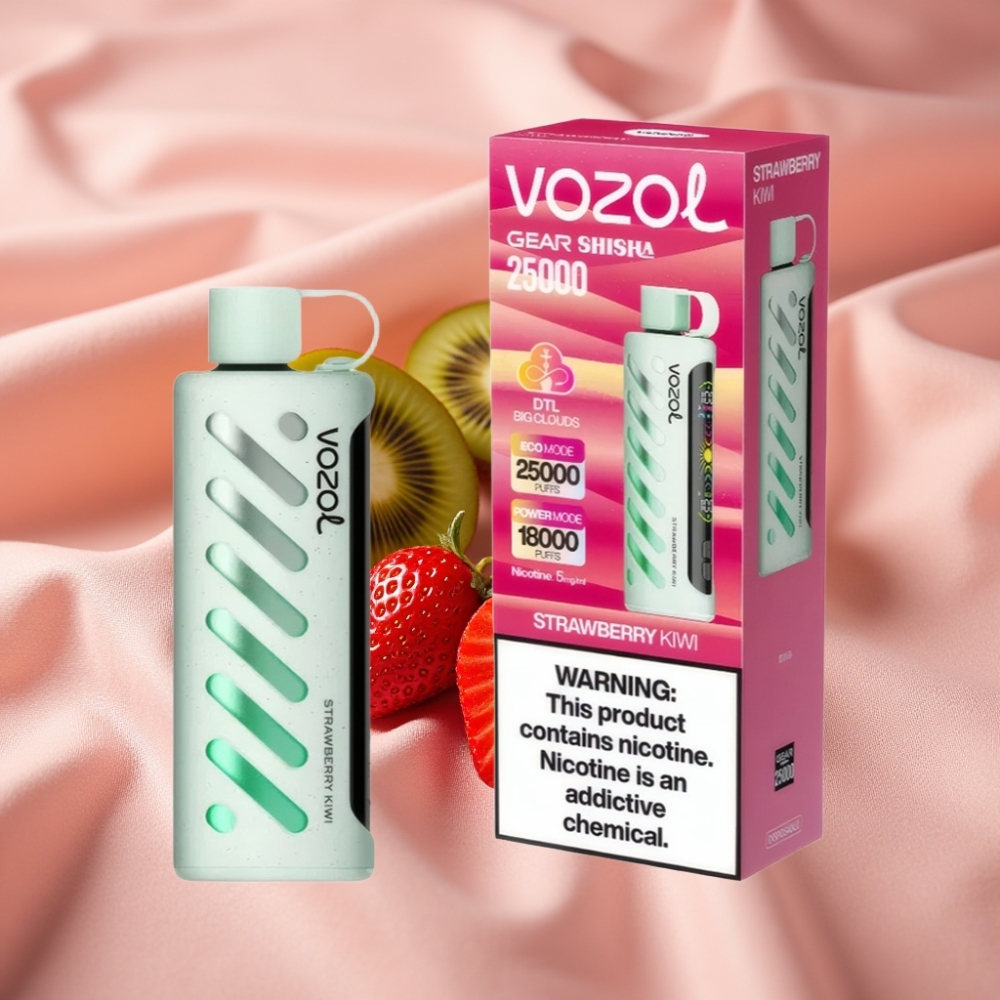 VOZOL Gear Shisha 25000 Puffs Erdbeere Kiwi Dual Mesh 1000mAh 5mg/ml S.i.L.C Tech