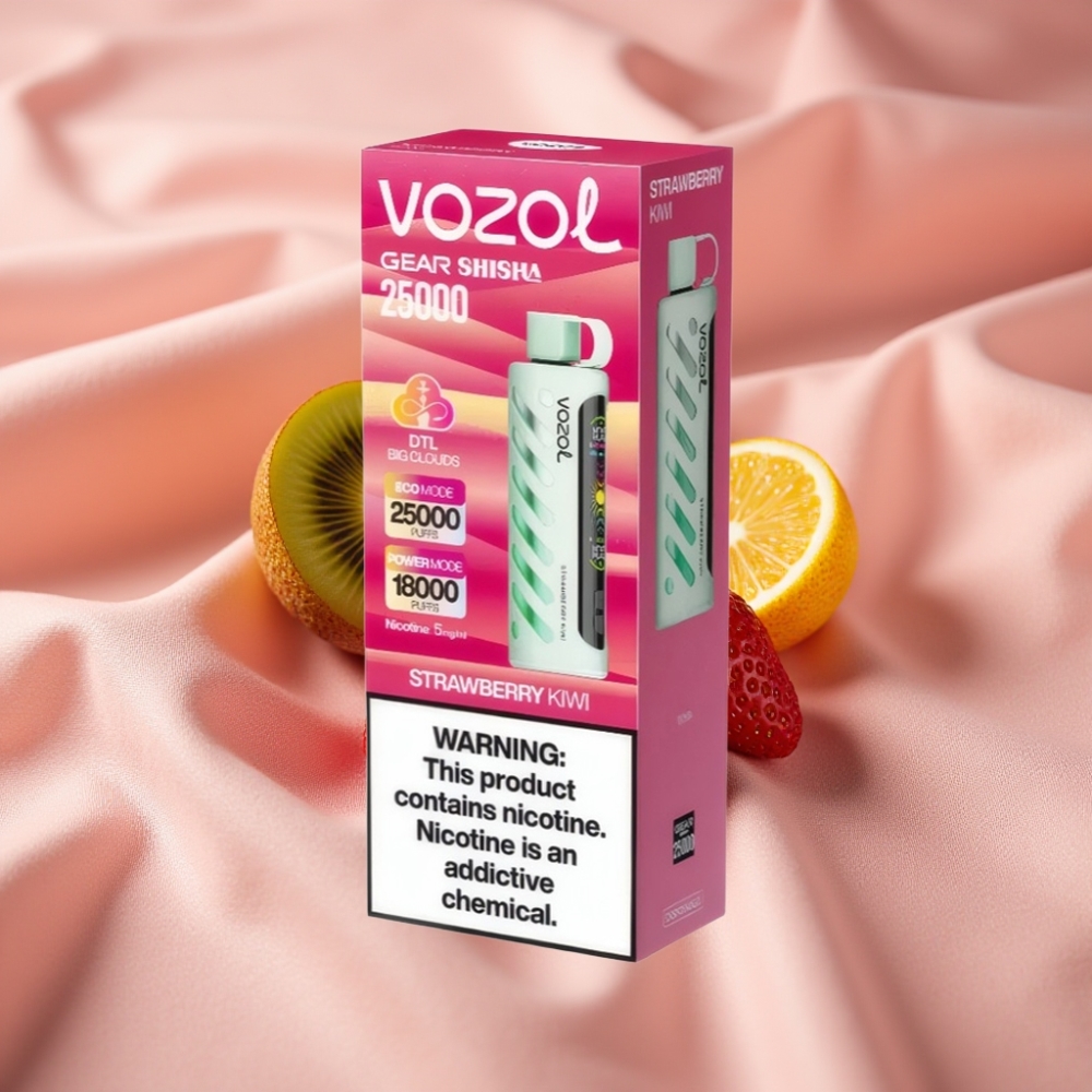 VOZOL Gear Shisha 25000 Puffs Erdbeere Kiwi Dual Mesh 1000mAh 5mg/ml S.i.L.C Tech