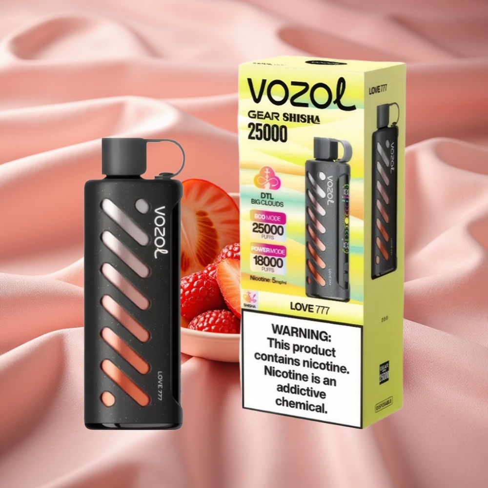VOZOL Gear Shisha 25000 Puffs Liebe 777 mit S.i.L.C Tech & Dual Mesh, 30 Aromen
