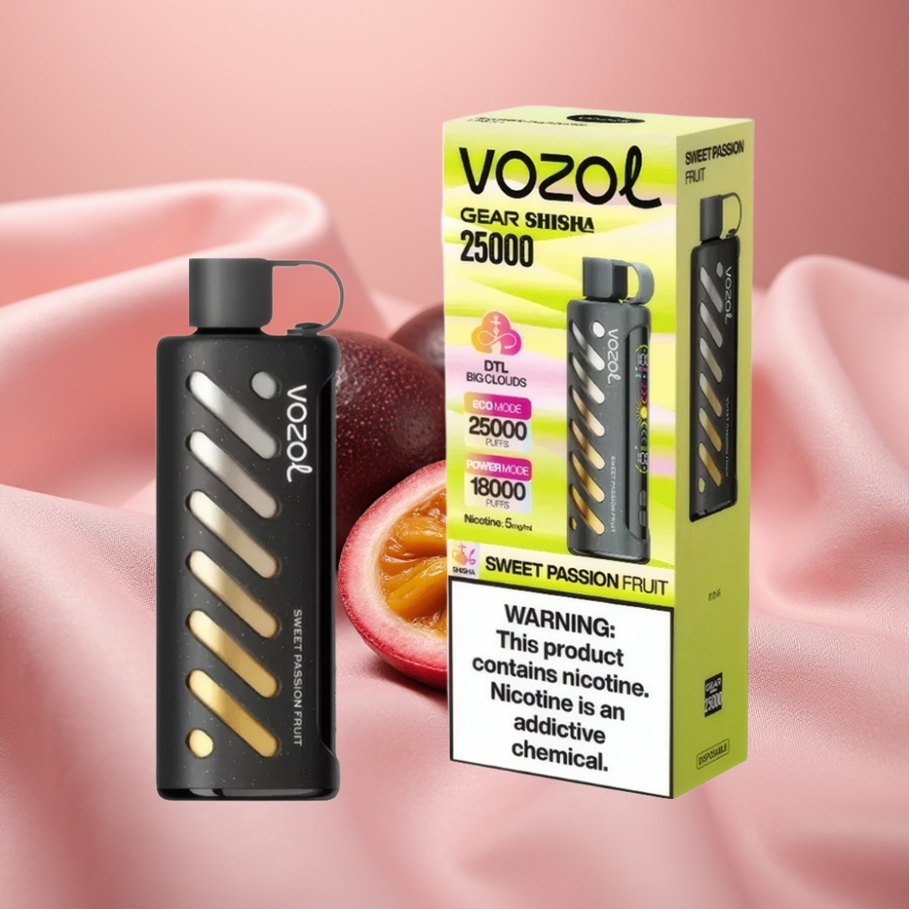 VOZOL Gear Shisha 25000 Puffs Süße Maracuja mit S.i.L.C Tech & 1000mAh
