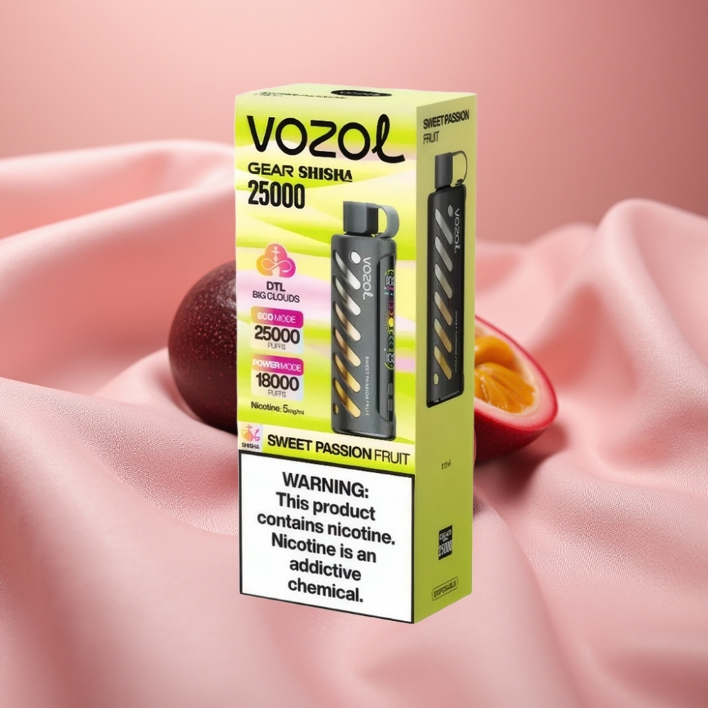 VOZOL Gear Shisha 25000 Puffs Süße Maracuja mit S.i.L.C Tech & 1000mAh