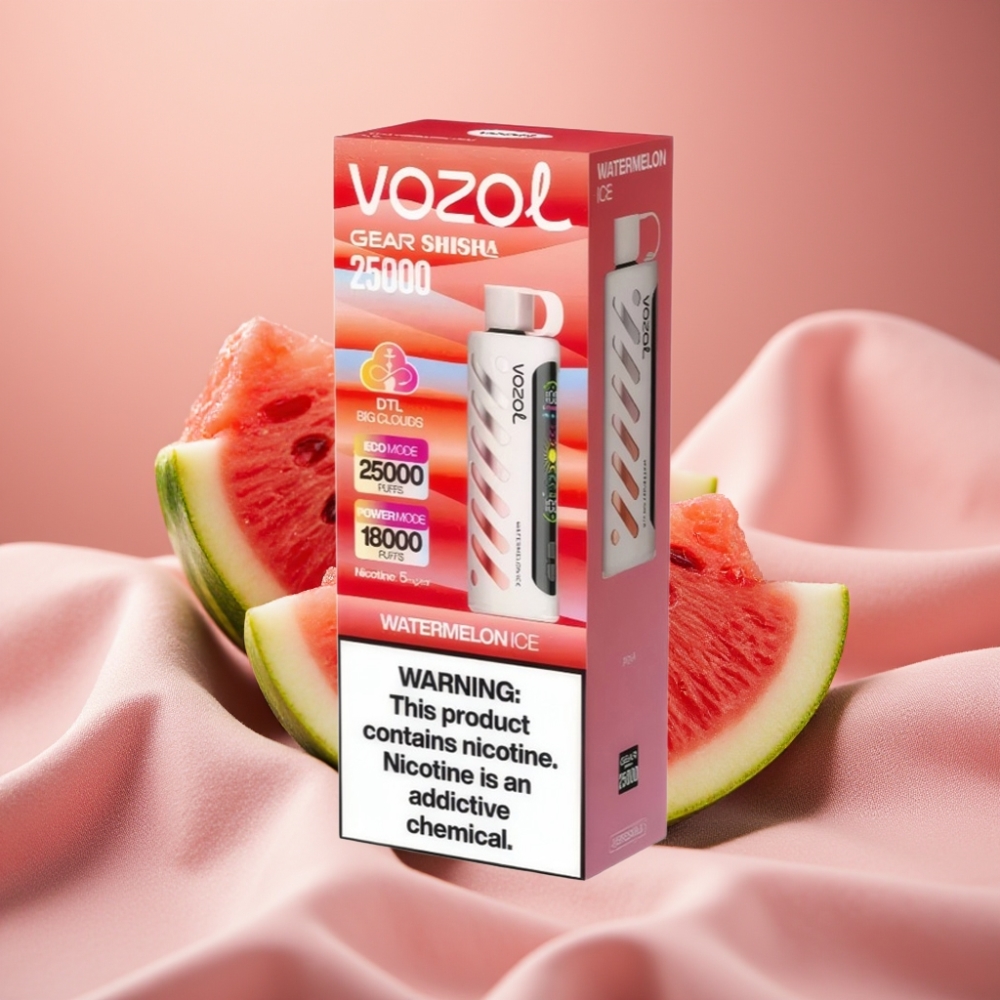 VOZOL Gear Shisha 25000 Puffs Wassermelone Eis S.i.L.C Tech Dual Mesh 1000mAh