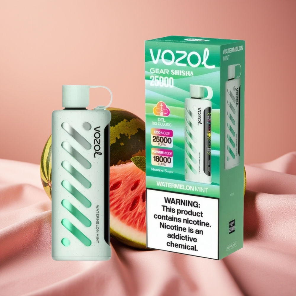 VOZOL Gear Shisha 25000 Puffs Wasserminze Dual Mesh 1000mAh 5mg/ml S.i.L.C Tech