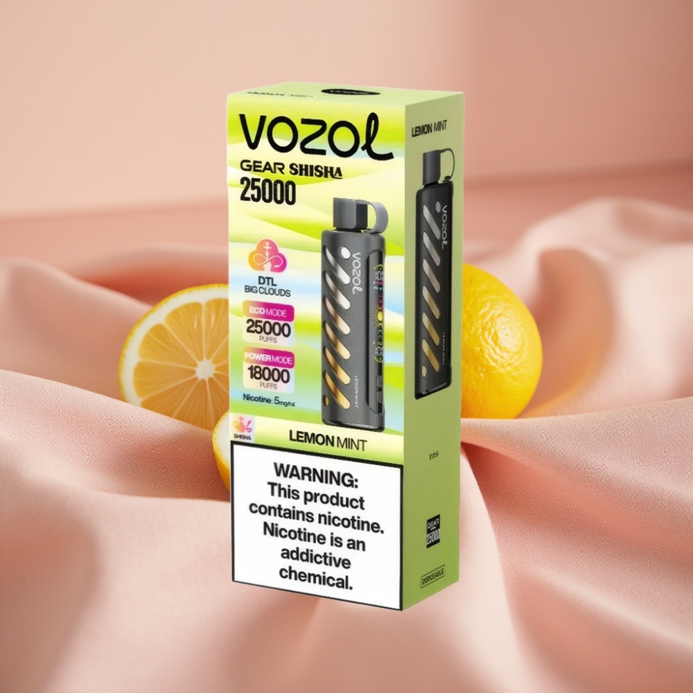 VOZOL Gear Shisha 25000 Puffs Zitronen-Minze Disposable Vape mit S.i.L.C Tech & Dual Mesh